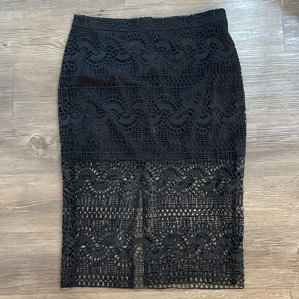 Bardot Lace Midi Skirt